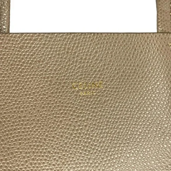 CELINE Vertical Cabas Small Beige Leather Tote Bag - Picture 9 of 15